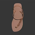 Copper Strapped Pink Flip Flops With Flower Design For Casual Summer Wear