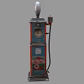 Vintage Texaco Gas Pump With Blue Red Body And Parking Sign Details