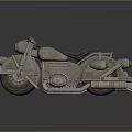 Vintage Metallic Motorcycle With Classic Headlight Leather Seat And Exhaust Pipes