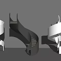 Three Different Modern Spiral Staircase Designs With Black And White Structure