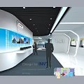 Electrical Drive Exhibition Hall Design for INVT Modern Space with Display Areas and Visitor Walkway