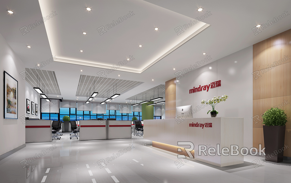 Modern Front Desk Technology Company Front Desk Reception Hall model