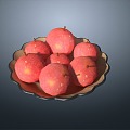 Apple Fuji Red Apple Fruit Plate Fruit 3d model