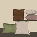 Cozy Decorative Pillows With Earthy Brown Beige Green And Neutral Tones Stacked Together