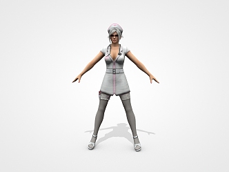 Nurse woman European 3d model