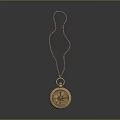 Elegant Delicate Gold Chain Necklace With Oval Shaped Blue Gemstone Pendant