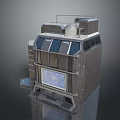 Sturdy Industrial Metallic Device With Control Panel Display Screen And Structural Ladder Platform