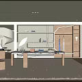 Elegant Modern Clothing Store Interior With Open Display Racks Clothes And Plants