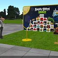 Angry Birds Space Outdoor Game Setup With Player And Character Board In Park 3d model