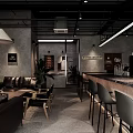Modern Café Exterior Design With Glass Windows Signboard And Entrance Area