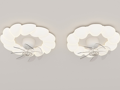 Cream fan lamp model