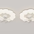 Cream fan lamp 3d model