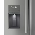 Stainless Steel Double Door Refrigerator With Water Dispenser Digital Display And Bottom Freezer Drawer