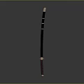 Traditional Japanese Katana Weapon With Black Scabbard Long Metal Blade And Decorative Handle