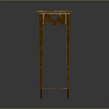 Wooden Side Table with Square Top Lower Shelf and Carved Brown Legs