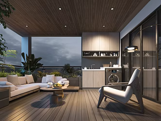 Balcony Landscape Home Balcony Villa Balcony 3d model