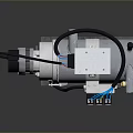 Mechanical Industrial Equipment With Metal Structure Blue Yellow Wires And Motor Component Mounting Base