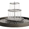 Three Tiered Garden Fountain With Circular Tray And Pebbles Flowing Water
