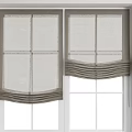 Modern Linen Curtains With Pleated Layers Neutral Gray Beige Tones And Tassel Trim