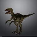 Realistic Carnivorous Dinosaur Character With Open Mouth Sharp Teeth Claws And Yellow Brown Patterns