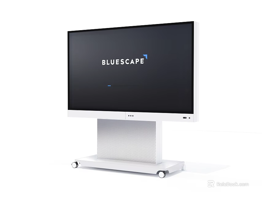 Bluescape Television With White Stand And Wheels For Modern 3d model 
