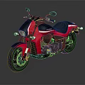 Red and Black Modern Cruiser Motorcycle With Sleek Design And Stylish Wheels