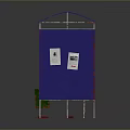 KYPAIR Blue Metal Frame Shelter With Work Area And Trash Bin