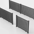 Modern Black Metal Railings With Vertical Slats And Sturdy Support Base