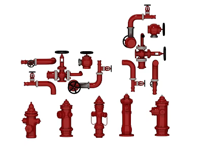 Fire fighting equipment fire hydrant outdoor fire pipe fire pipe switch 3d model