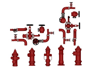 Fire fighting equipment fire hydrant outdoor fire pipe fire pipe switch 3d model