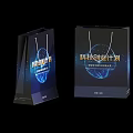 Tech Startup Plan Themed Gift Bags With Earth Pattern And Blue Background Design