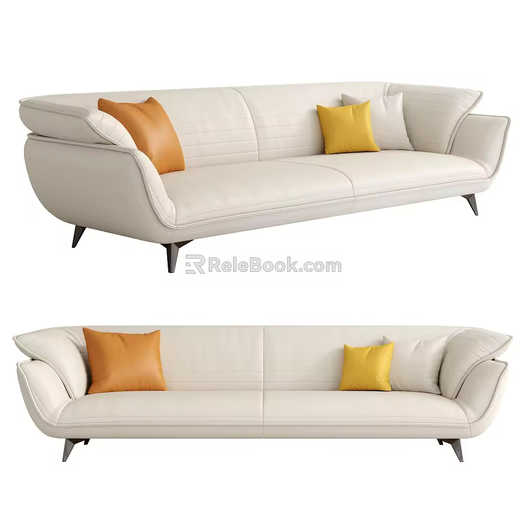 modern double sofa 3d model