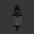 Vintage Ornate Wall Light With Curved Metal Frame And Glass Shade