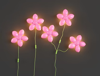 Balloon Flower Air Model Flower Children's Decorative Lamp Children's Wall Lamp Air Model Creative Balloon Lantern 3d model