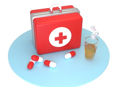 Medicine Box Cold Medicine Medical Articles 3d model