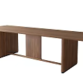 Modern Wooden Tea Table And Chairs With Rectangular Top And Solid Support Structure