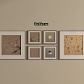 Poliform Decorative Wall Artworks With Assorted Sizes And Floral Patterns Design 3d model