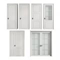 White Hinged Doors With Various Designs Including Glass Panels And Solid Panels