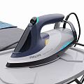 Practical Foldable Ironing Table With Colorful Cloth And Electric Iron