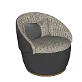 Stylish Modern Gray Velvet Armchair With Pleated Backrest And Decorative Cushions