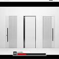 Modern Minimalist Hinged Doors Interior Design With Vertical Slats And Black Handles