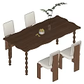 Dining table and chair combination 3d model