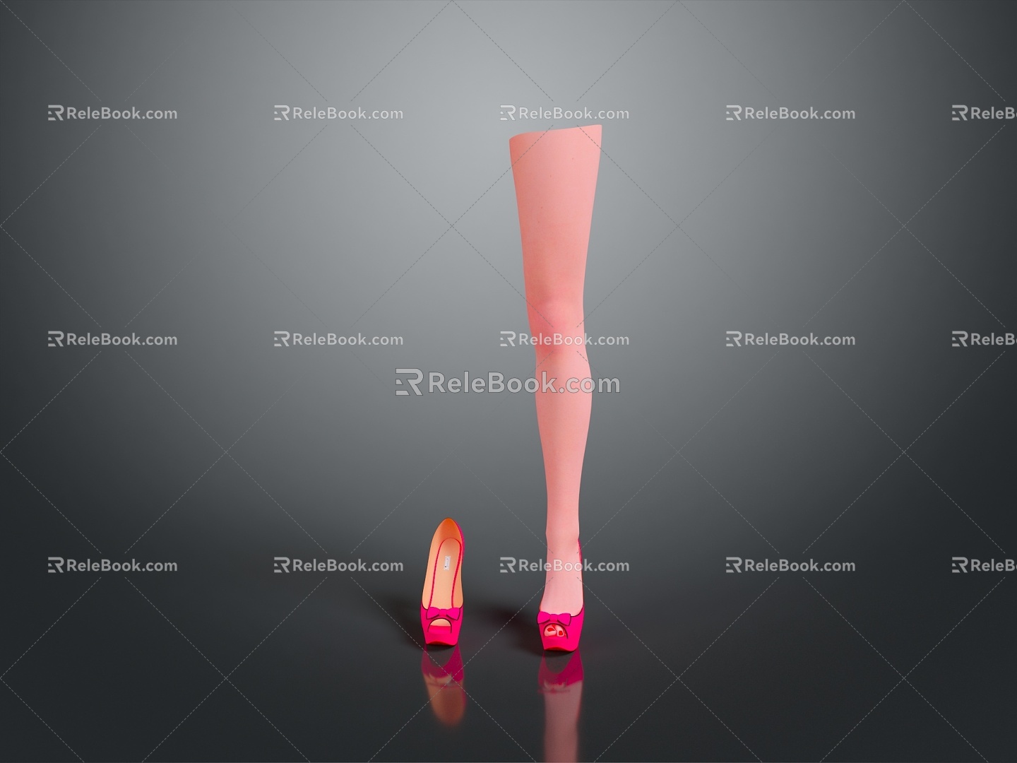 Ladies leather shoes 3d model