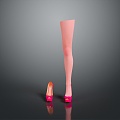 Ladies leather shoes 3d model