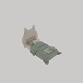 Adorable Kids Bed Featuring Cat Ear Headboard Beige Frame Light Green Bedding And Striped Pillows
