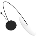 Sleek Modern Floor Lamp Featuring Curved Stand And Round Illuminated Shade