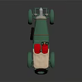 Vintage Teal Convertible Car With White Seat Cover And Red Interior Seats