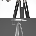 Two Telescopes With Silver And Black Tripod Stands On White Background