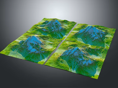 Detailed Garden Landscape Design with Layered Green Mountain 3d model