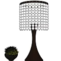 Modern Crystal Bead Table Lamp With Silver Base And Elegant Design 3d model